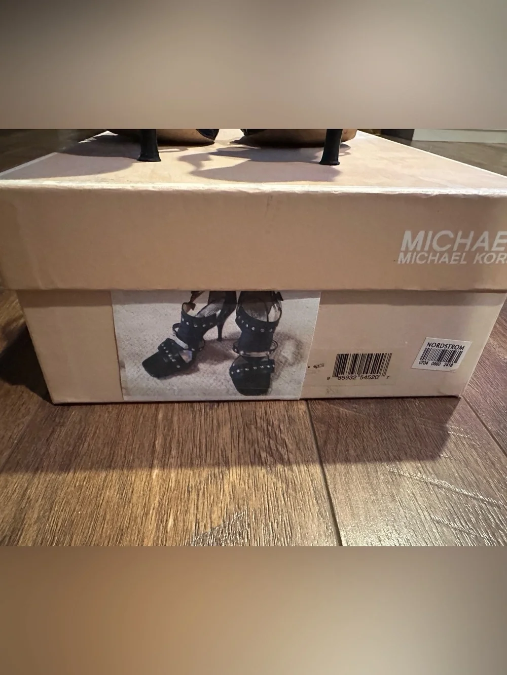 Michael Kors Black Studded Leather High Heel Sandals